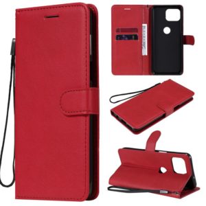 For Motorola Moto G 5G Plus Solid Color Horizontal Flip Protective Leather Case with Holder & Card Slots & Wallet & Photo Frame & Lanyard(Red) (OEM)