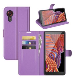 For Samsung Galaxy Xcover 5 / Xcover 5S Litchi Texture Horizontal Flip Protective Case with Holder & Card Slots & Wallet(Purple) (OEM)