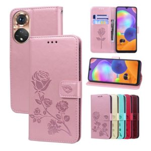 For Huawei nova 9 Rose Embossed Leather Phone Case(Rose Gold) (OEM)