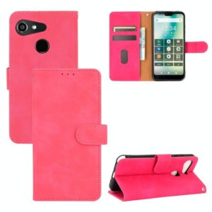 For Kyocera Gratina KYV48 Solid Color Skin Feel Magnetic Buckle Horizontal Flip Calf Texture PU Leather Case with Holder & Card Slots & Wallet(Rose Red) (OEM)