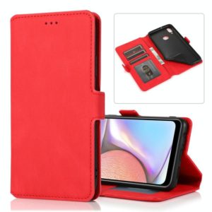 For Samsung Galaxy A10s Retro Magnetic Closing Clasp Horizontal Flip Leather Case with Holder & Card Slots & Photo Frame & Wallet(Red) (OEM)