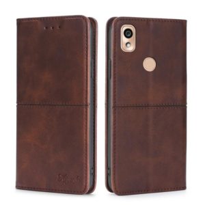 For Kyocera KY-51B Cow Texture Magnetic Horizontal Flip Leather Phone Case(Dark Brown) (OEM)