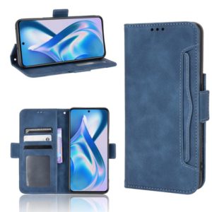 For OnePlus Ace 5G / 10R Skin Feel Calf Texture Card Slots Leather Phone Case(Blue) (OEM)