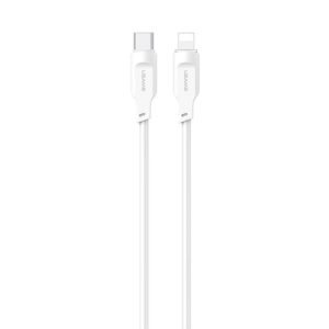 USAMS US-SJ566 Type-C / USB-C to 8 Pin PD 20W Fast Charing Data Cable with Light, Length: 1.2m(White) (USAMS) (OEM)