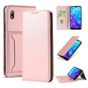 For Huawei Honor 8S / Y5 (2019) Strong Magnetism Liquid Feel Horizontal Flip Leather Case with Holder & Card Slots & Wallet(Rose Gold) (OEM)