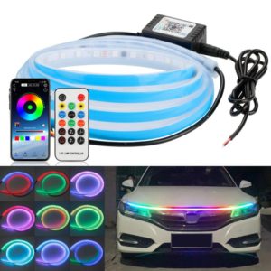 Car LED Streamer Decorative Hood Atmosphere Lights, Style: Remote Control+APP Colorful Light(1.5m) (OEM)