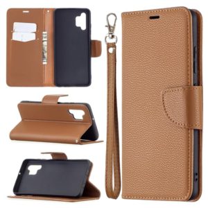 For Samsung Galaxy A32 4G Litchi Texture Pure Color Horizontal Flip Leather Case with Holder & Card Slots & Wallet & Lanyard(Brown) (OEM)