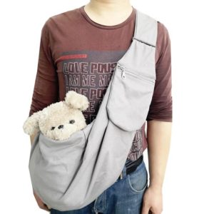 Pet Carrying Rucksack Shoulder Strap Adjustable Pet Outing Diagonal Bag(Gray) (OEM)
