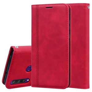 For Huawei Y6p (2020) Frosted Business Magnetic Horizontal Flip PU Leather Case with Holder & Card Slot & Lanyard(Red) (OEM)