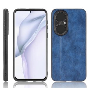 For Huawei P50 Shockproof Sewing Cow Pattern Skin PC + PU + TPU Case(Blue) (OEM)
