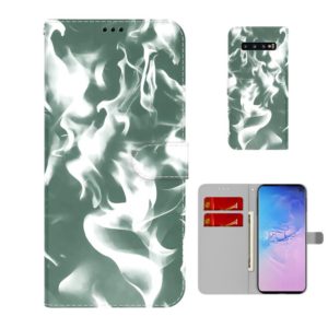 For Samsung Galaxy S10 Cloud Fog Pattern Horizontal Flip Leather Case with Holder & Card Slot & Wallet(Dark Green) (OEM)