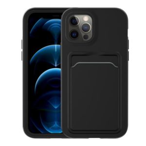 For iPhone 12 Pro Max Two-color TPU + PC Protective Case with Card Slot(Black+Black Frame) (OEM)
