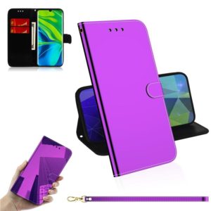 For Xiaomi Mi Note 10 Lmitated Mirror Surface Horizontal Flip Leather Case with Holder & Card Slots & Wallet & Lanyard(Purple) (OEM)
