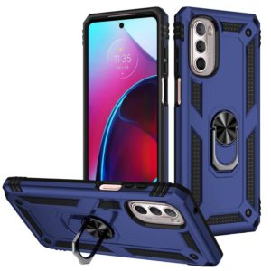 For Motorola Moto G Stylus 2022 Shockproof TPU + PC Phone Case with Holder(Blue) (OEM)