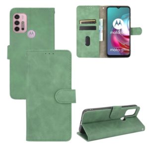 For Motorola Moto G30 / G10 Solid Color Skin Feel Magnetic Buckle Horizontal Flip Calf Texture PU Leather Case with Holder & Card Slots & Wallet(Green) (OEM)