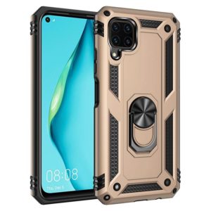 For Huawei P40 Lite Shockproof TPU + PC Protective Case with 360 Degree Rotating Holder(Gold) (OEM)