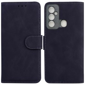 For Tecno Spark 6 GO Skin Feel Pure Color Flip Leather Phone Case(Black) (OEM)