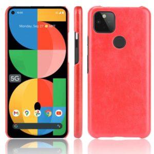 For Google Pixel 5a 5G Shockproof Litchi Texture PC + PU Case(Red) (OEM)