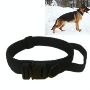Nylon Thickened Large And Medium-Sized Dog Traction Collar Pet Collar, Size:L(Black) (OEM)