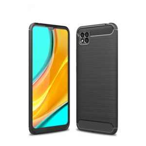 For Xiaomi Poco C3 Brushed Texture Carbon Fiber TPU Case(Black) (OEM)