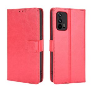 For OPPO Realme GT 5G Retro Crazy Horse Texture Horizontal Flip Leather Case with Holder & Card Slots & Lanyard(Red) (OEM)