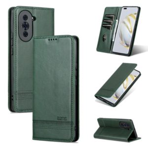 For Huawei nova 10 Pro AZNS Magnetic Calf Texture Flip Leather Phone Case(Dark Green) (AZNS) (OEM)