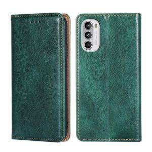 For Motorola Moto G52 4G / G82 5G Gloss Oil Solid Color Magnetic Leather Phone Case(Green) (OEM)