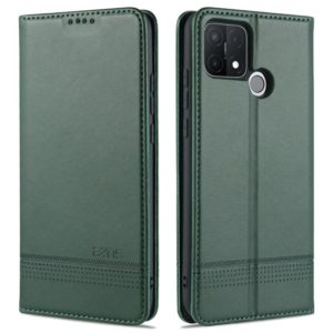For OPPO A15 AZNS Magnetic Calf Texture Horizontal Flip Leather Case with Card Slots & Holder & Wallet(Dark Green) (AZNS) (OEM)