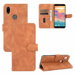 For UMIDIGI A3S Solid Color Skin Feel Magnetic Buckle Horizontal Flip Calf Texture PU Leather Case with Holder & Card Slots & Wallet(Brown) (OEM)