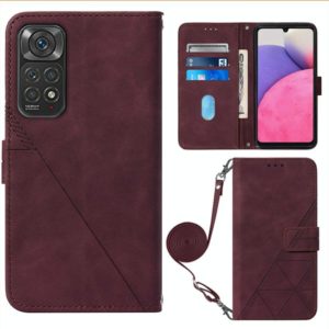 For Infinix Note 11S Crossbody 3D Embossed Flip Leather Phone Case(Wine Red) (OEM)