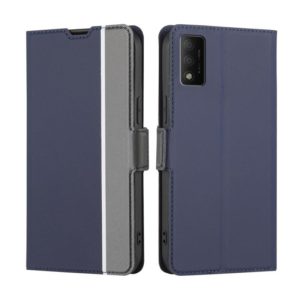 For TCL 30T T603DL Twill Texture Side Button Leather Phone Case(Blue) (OEM)