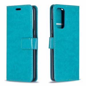 For Motorola Moto G100 Crazy Horse Texture Horizontal Flip Leather Case with Holder & Card Slots & Wallet & Photo Frame(Blue) (OEM)