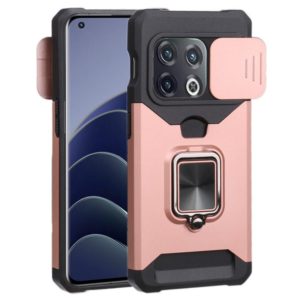 For OnePlus 10 Pro Sliding Camera Cover Design PC + TPU Shockproof Phone Case(Rose Gold) (OEM)