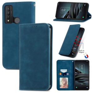 For TCL 20 XE Retro Skin Feel Magnetic Horizontal Flip Leather Phone Case(Blue) (OEM)