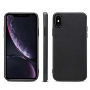 For iPhone XS Max Denior V7 Luxury Car Cowhide Leather Ultrathin Protective Case(Black) (Denior) (OEM)
