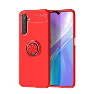 For OPPO Realme 6 Metal Ring Holder 360 Degree Rotating TPU Case(Red+Red) (OEM)
