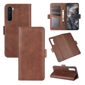 For OnePlus Nord Dual-side Magnetic Buckle Horizontal Flip Leather Case with Holder & Card Slots & Wallet(Brown) (OEM)
