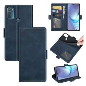 For Motorola Moto G50 Dual-side Magnetic Buckle Horizontal Flip Leather Case with Holder & Card Slots & Wallet(Dark Blue) (OEM)
