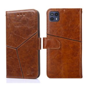 For Motorola Moto G50 5G Geometric Stitching Horizontal Flip Leather Phone Case(Light Brown) (OEM)