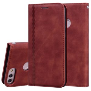 For Huawei P Smart / Enjoy 7S Frosted Business Magnetic Horizontal Flip PU Leather Case with Holder & Card Slot & Lanyard(Brown) (OEM)