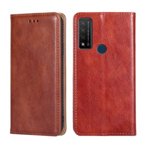 For TCL 20 R 5G / Bremen / 20 AX 5G Gloss Oil Solid Color Magnetic Leather Phone Case(Brown) (OEM)