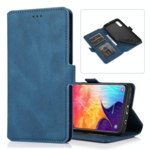 For Samsung Galaxy A50 Retro Magnetic Closing Clasp Horizontal Flip Leather Case with Holder & Card Slots & Photo Frame & Wallet(Navy Blue) (OEM)