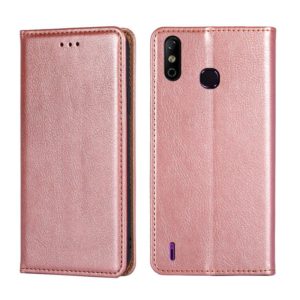 For Infinix Smart 4 X653 Gloss Oil Solid Color Magnetic Leather Phone Case(Rose Gold) (OEM)
