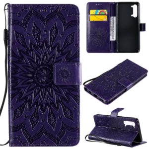 For OPPO Find X2 Lite / Reno3 5G Sun Embossing Pattern Horizontal Flip Leather Case with Card Slot & Holder & Wallet & Lanyard(Purple) (OEM)