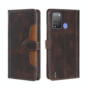 For Itel Vision 1 Pro Skin Feel Straw Hat Magnetic Buckle Leather Phone Case(Brown) (OEM)