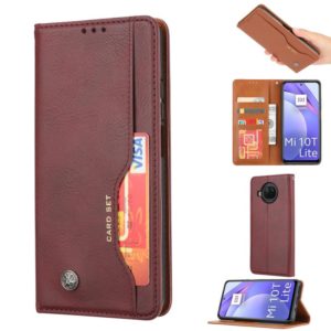For Xiaomi Mi 10T Lite Knead Skin Texture Horizontal Flip Leather Case with Photo Frame & Holder & Card Slots & Wallet(Wine Red) (OEM)