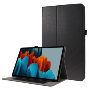 For Samsung Galaxy Tab S8+ / Tab S8 Plus / Tab S7 FE / Tab S7+ / T970 Crazy Horse Texture Horizontal Flip Leather Case with 2-folding Holder & Card Slot(Black) (OEM)