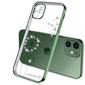 For iPhone 12 mini Ultra-thin Electroplating Dandelion Pattern Protective Case (Dark Green) (OEM)