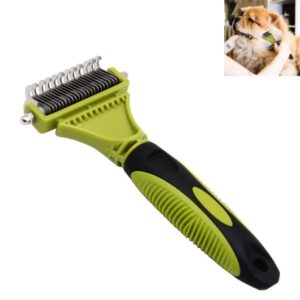 Pet Cat and Dog Cleaning Comb Double-sided Open Knot Hair Brushing Beauty Comb(Green) (OEM)