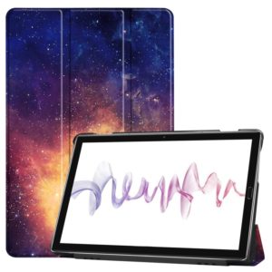 Cowhide Texture Galaxy Pattern Colored Drawing Horizontal Flip Leather Case for Huawei Mediapad M6 10.8, with Holder (OEM)